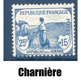 Timbre France Yvert No 151 Orphelin de la Guerre bleu neuf * avec charnière