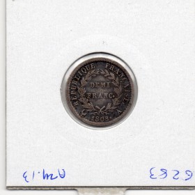 1/2 Franc Napoléon 1er 1808 A paris TTB+