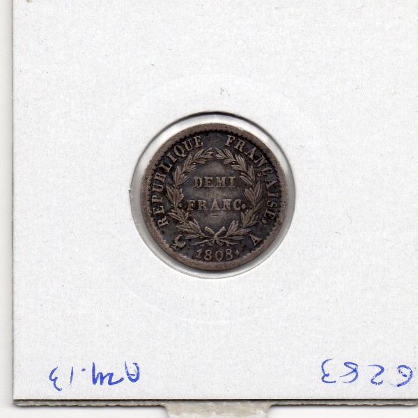 1/2 Franc Napoléon 1er 1808 A paris TTB+