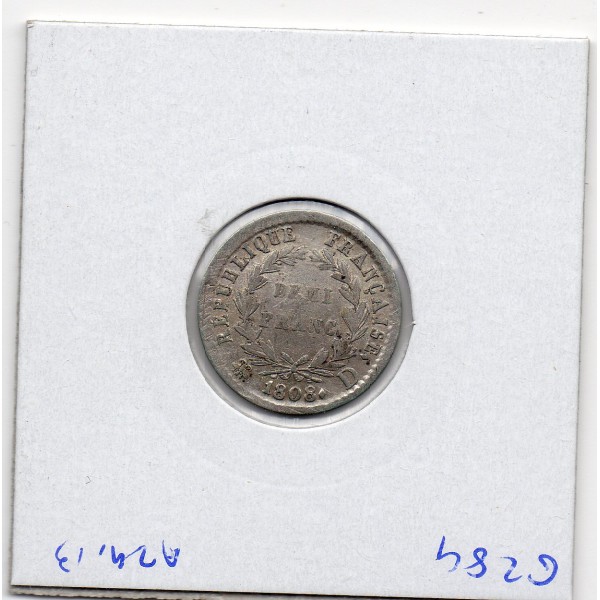 1/2 Franc Napoléon 1er 1808 D Lyon Sup frappe molle