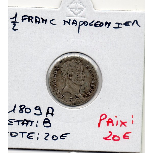 1/2 Franc Napoléon 1er 1809 A paris B