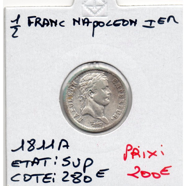 1/2 Franc Napoléon 1er 1811 A paris Sup
