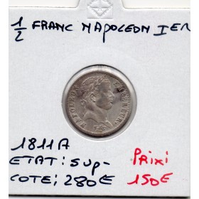 1/2 Franc Napoléon 1er 1811 A paris Sup-