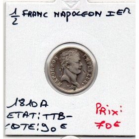 1/2 Franc Napoléon 1er 1810 A paris TTB-