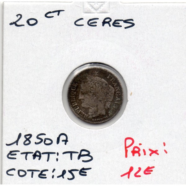 20 centimes Cérès 1850A Paris TB