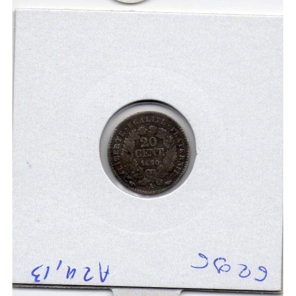20 centimes Cérès 1850A Paris TB