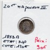 20 centimes Napoléon III tête nue 1853 A Paris Sup defaut flan