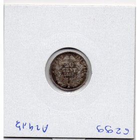 20 centimes Napoléon III tête nue 1853 A Paris Sup defaut flan