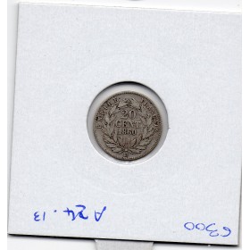 20 centimes Napoléon III tête nue 1860 BB Strasbourg TB