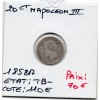 20 centimes Napoléon III tête nue 1858 A Paris TB-