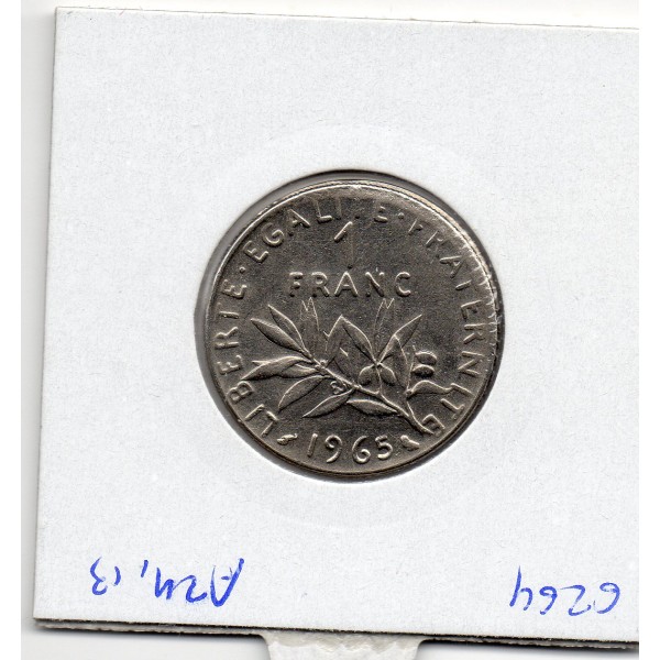 1 franc fautée Semi hors virole Semeuse Nickel 1965 Grande chouette Sup+