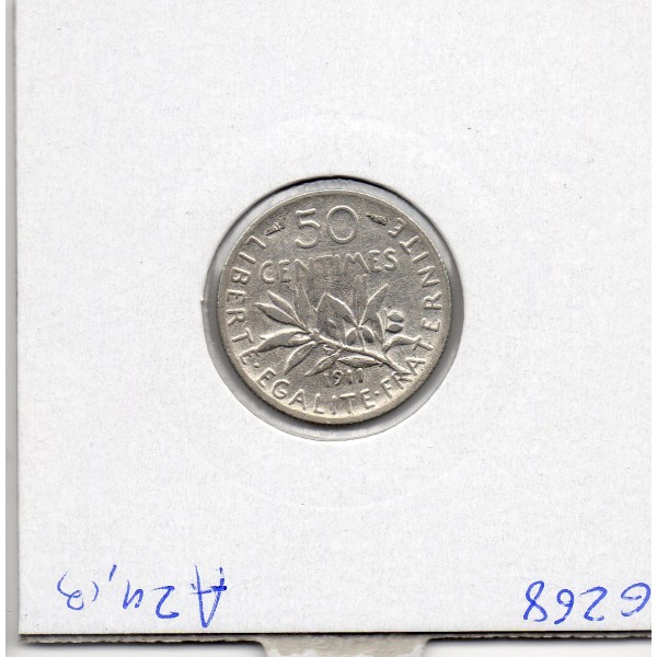 50 centimes Semeuse Argent 1911 TTB+