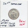 50 centimes Semeuse Argent 1910 Sup