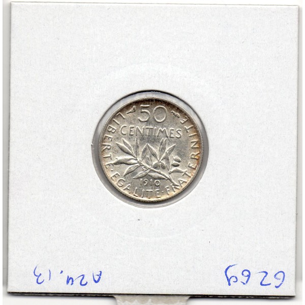 50 centimes Semeuse Argent 1910 Sup