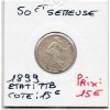 50 centimes Semeuse Argent 1899 TTB