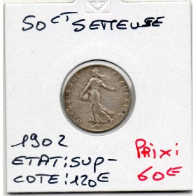 50 centimes Semeuse Argent 1902 Sup-