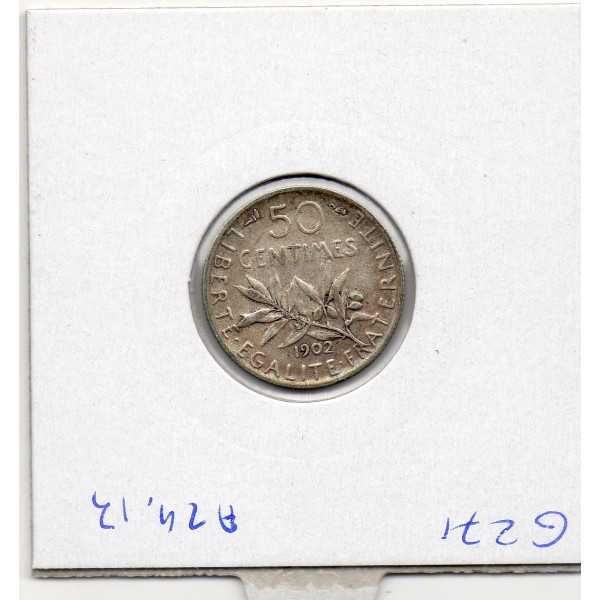 50 centimes Semeuse Argent 1902 Sup-