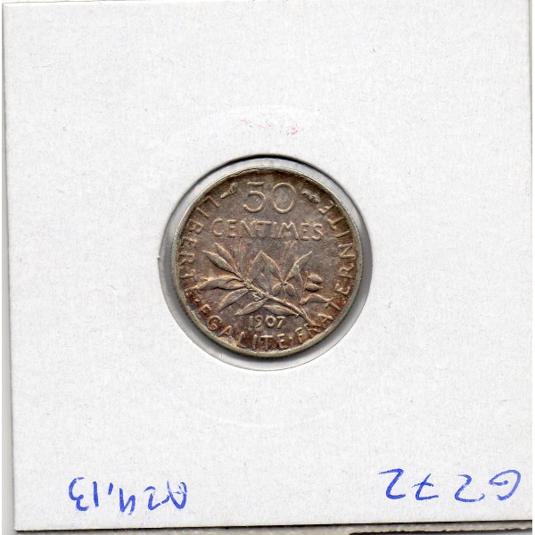 50 centimes Semeuse Argent 1907 Sup magnifique Patine