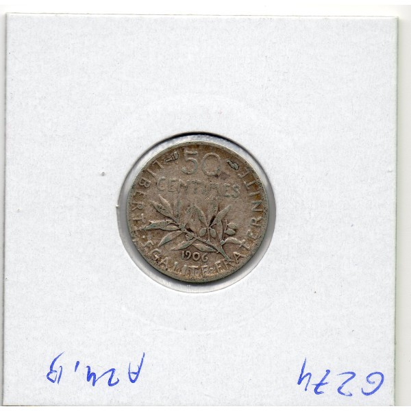 50 centimes Semeuse Argent 1906 TTB-