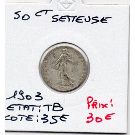 50 centimes Semeuse Argent 1903 TB