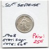 50 centimes Semeuse Argent 1908 Sup-