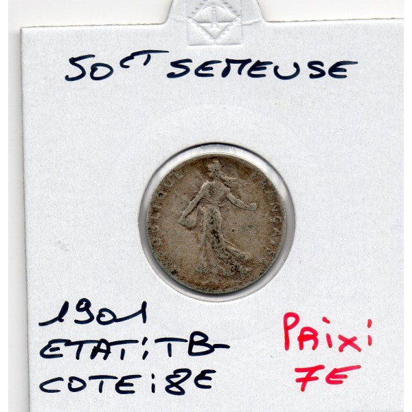 50 centimes Semeuse Argent 1901 TB-