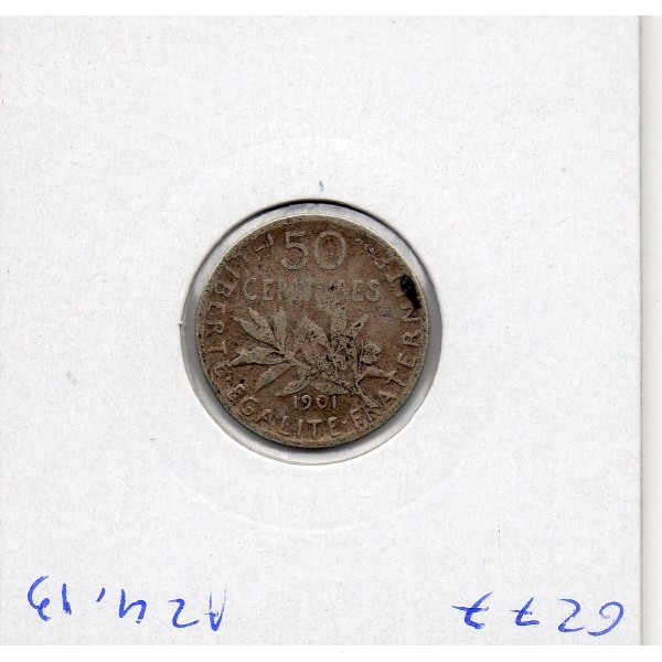 50 centimes Semeuse Argent 1901 TB-