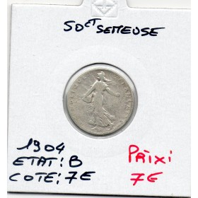 50 centimes Semeuse Argent 1904 B