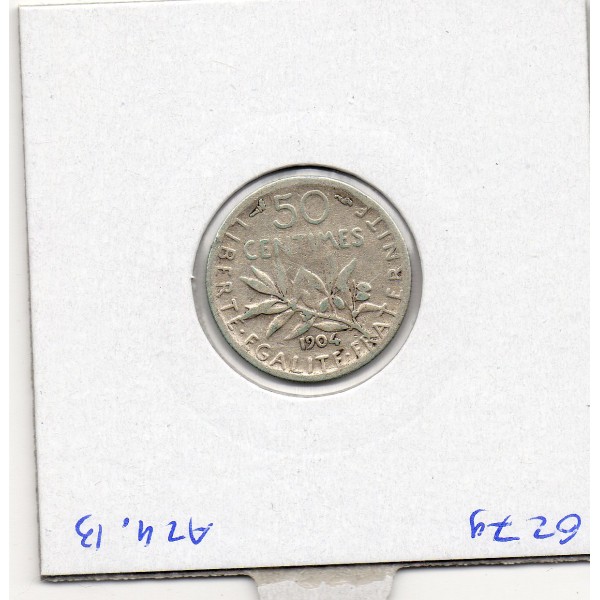 50 centimes Semeuse Argent 1904 B
