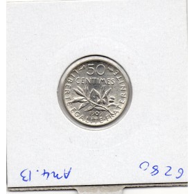 50 centimes Semeuse Argent 1909 Sup