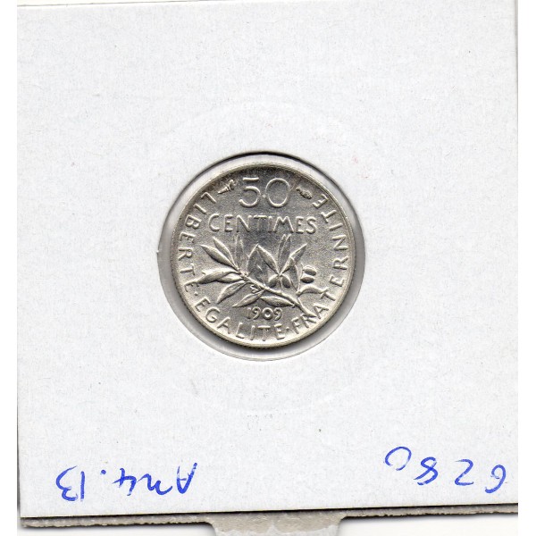 50 centimes Semeuse Argent 1909 Sup