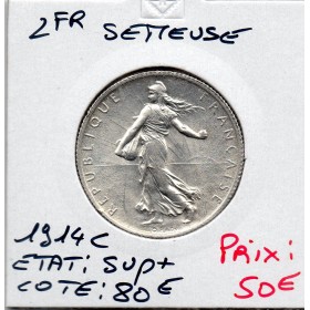 2 Francs Semeuse Argent 1914 C Castelsarrasin Sup+
