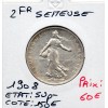 2 Francs Semeuse Argent 1908 Sup-