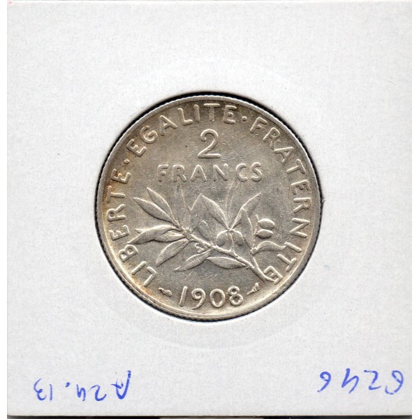 2 Francs Semeuse Argent 1908 Sup-