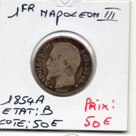 1 Franc Napoléon III tête nue 1854 A Paris B