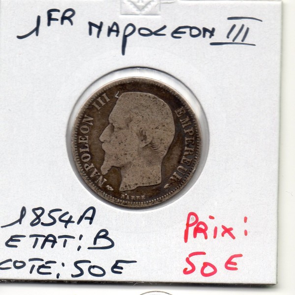 1 Franc Napoléon III tête nue 1854 A Paris B