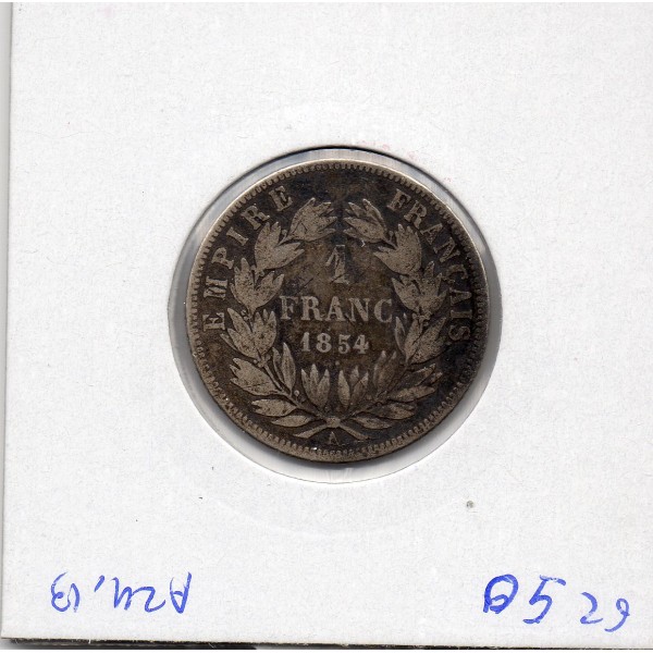 1 Franc Napoléon III tête nue 1854 A Paris B
