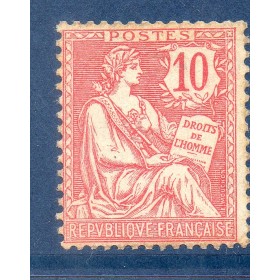 Timbre France Yvert No 124 Type Mouchon retouché 10c Rose neuf **