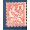 Timbre France Yvert No 124 Type Mouchon retouché 10c Rose neuf **
