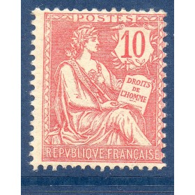 Timbre France Yvert No 124 Type Mouchon retouché 10c Rose neuf **
