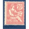 Timbre France Yvert No 124 Type Mouchon retouché 10c Rose neuf **