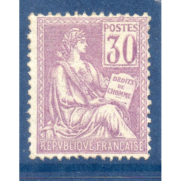 Timbre France Yvert No 115 Mouchon type I 30c Violet neuf **