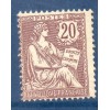Timbre France Yvert No 126 Type Mouchon 20c Brun Lilas neuf **