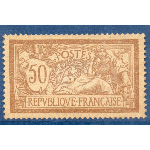 Timbre France Yvert No 120d trés bon centrage Type Merson 50c Brun et Gris papier gc neuf **