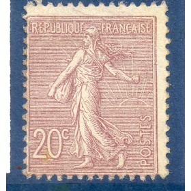 Timbre France Yvert No 131 semeuse lignée 20c brun lilas neuf **