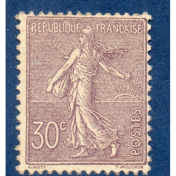Timbre France Yvert No 133 semeuse lignée 30c lilas neuf **
