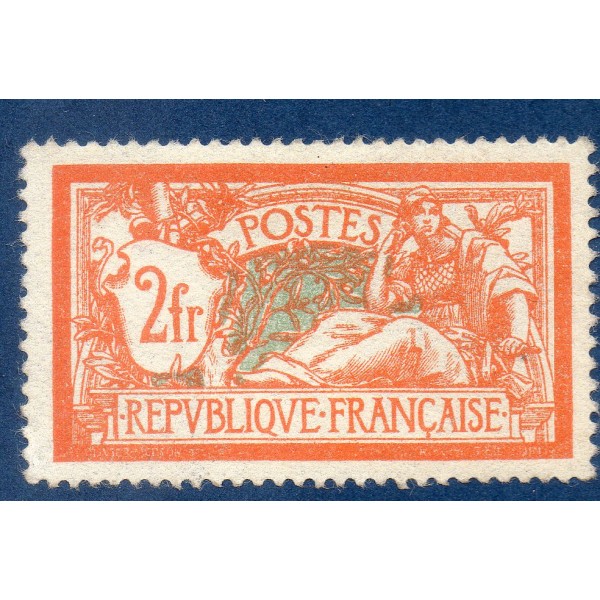 Timbre France Yvert No 145 Type merson 2f orange et vert bleu neuf **