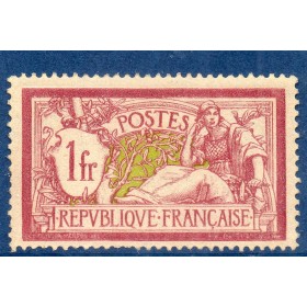 Timbre France Yvert No 121 Type Merson 1F lie-de-vin et olive neuf **
