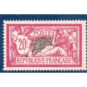 Timbre France Yvert No 208 merson 20 francs lilas rose et vert bleu neuf  **
