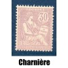 Timbre France Yvert No 128 Type Mouchon retouché 30c violet neuf ** tache au dos